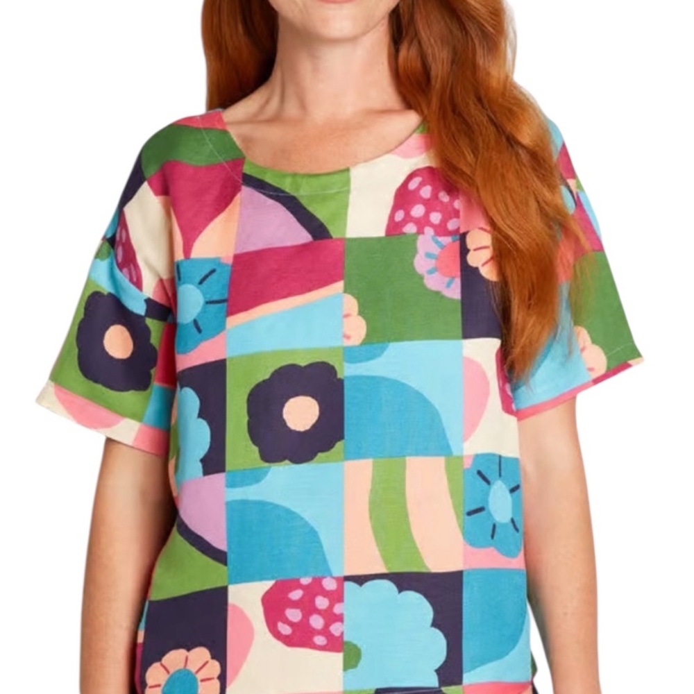 ModCloth Princess Highway Patchwork Playground‎ Multicolor Top Size AU 8 US XS